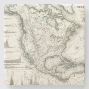 North American Rivers and Mountains Stone Coaster