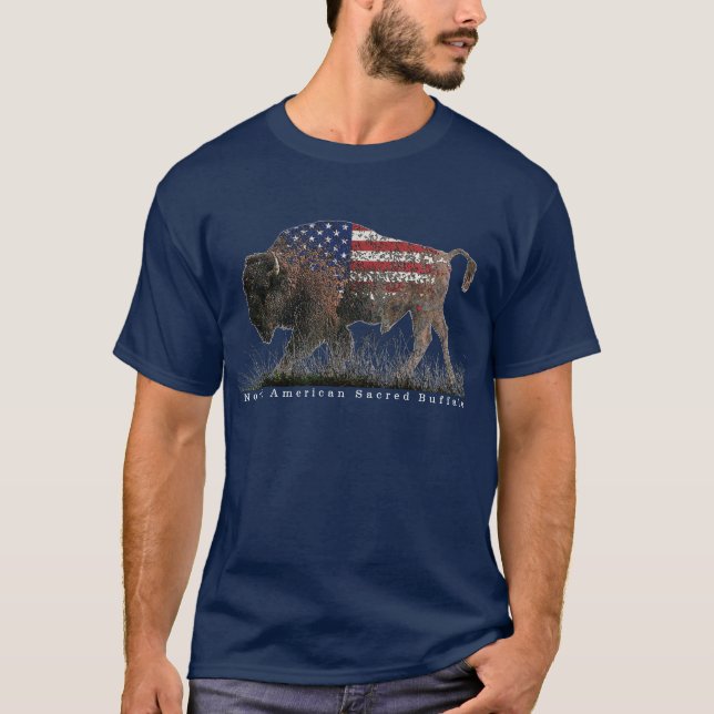 North American Sacred Buffalo Talking Cany T-Shirt (Front)