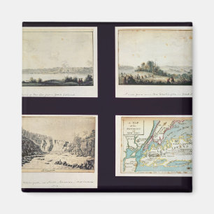 North American Scenes and a map of New York Magnet
