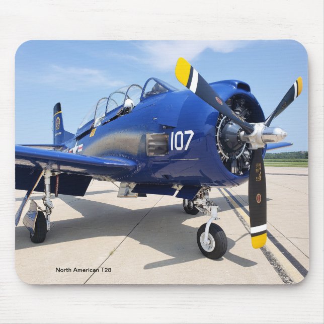 North American T28 Trojan Navy Aeroplane Mouse Pad (Front)