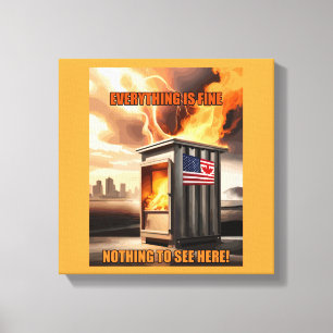 North American Unity: Going Up in Smoke Canvas Print
