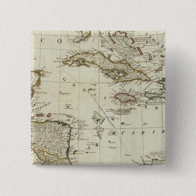 North America's new map 15 Cm Square Badge (Front)