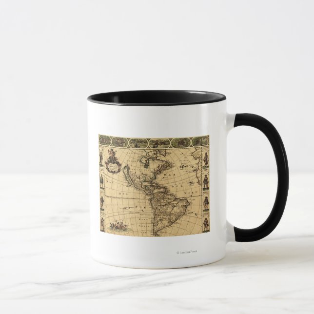 North and South AmericaPanoramic Map Mug (Right)