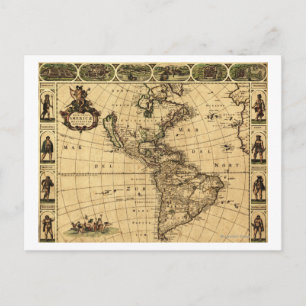 North and South AmericaPanoramic Map Postcard