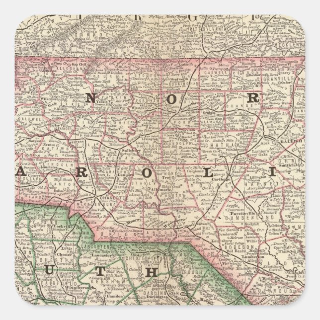 North and South Carolina 3 Square Sticker (Front)