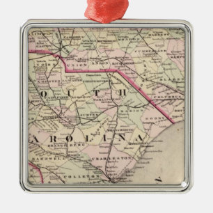 North and South Carolina 4 Metal Tree Decoration