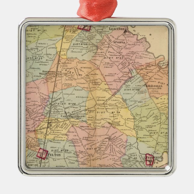 North and South Murderkill Metal Tree Decoration (Front)