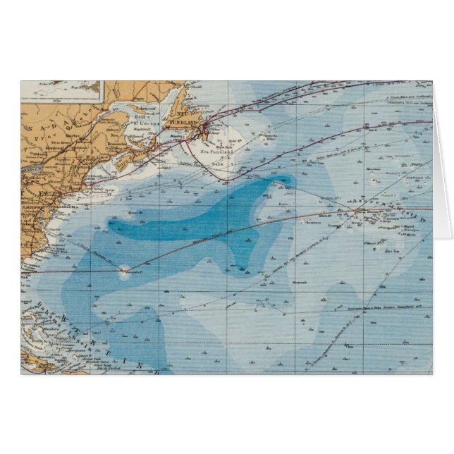 North Atlantic Ocean Map (Front Horizontal)