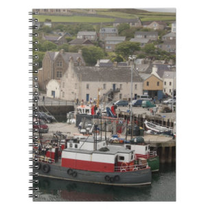 North Atlantic waterfront port of Stromness Spiral Notebook