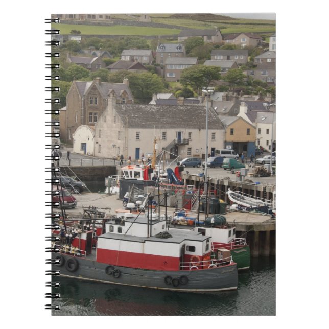 North Atlantic waterfront port of Stromness Spiral Notebook (Front)