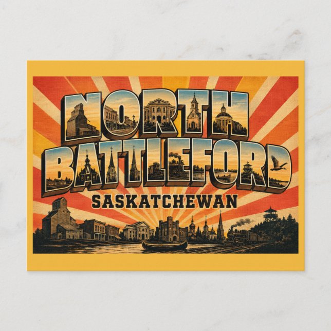 North Battleford Saskatchewan River City Postcard (Front)