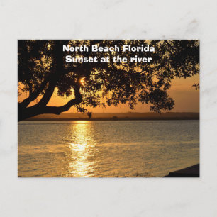North Beach, Florida Sunset Holiday Postcard