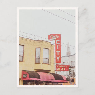 North Beach San Francisco Little City Meats Sign  Postcard