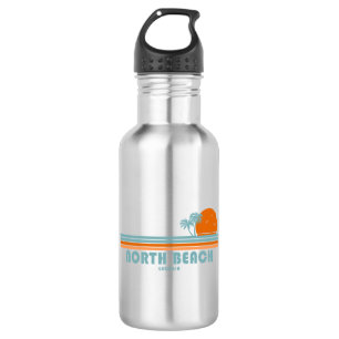 North Beach Tybee Island Georgia Sun Palm Trees 532 Ml Water Bottle