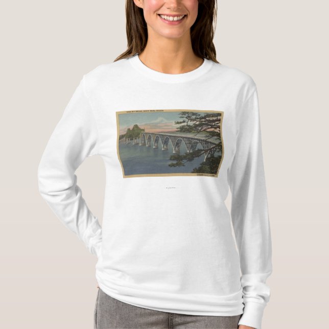 North Bend, Oregon - Coos Bay Bridge View T-Shirt (Front)