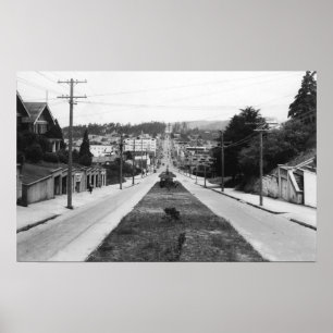 North Bend, Oregon Town View Photograph Poster