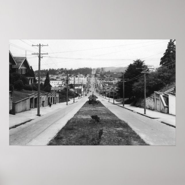 North Bend, Oregon Town View Photograph Poster (Front)