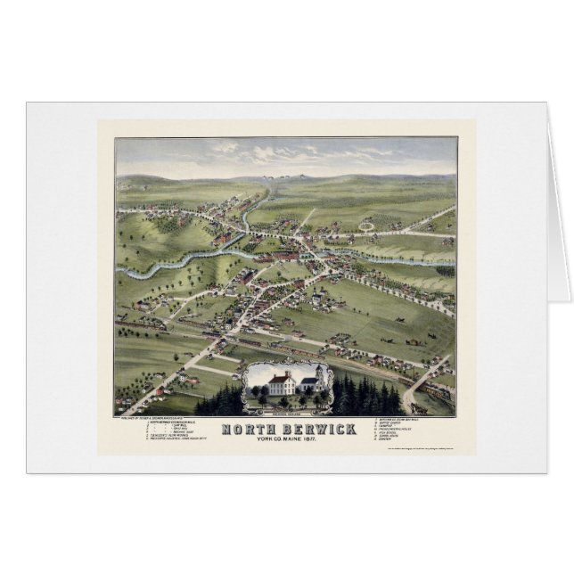 North Berwick, ME Panoramic Map - 1877 (Front Horizontal)