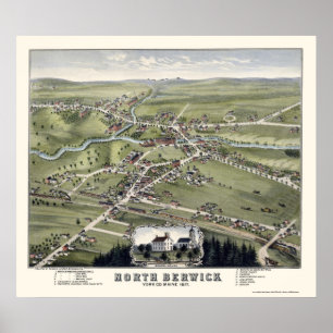 North Berwick, ME Panoramic Map - 1877 Poster