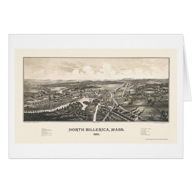 North Billerica, MA Panoramic Map - 1887 (Front Horizontal)
