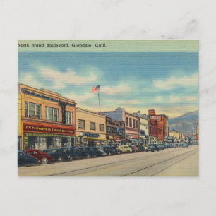 North Brand Boulevard, Glendale, California Postcard