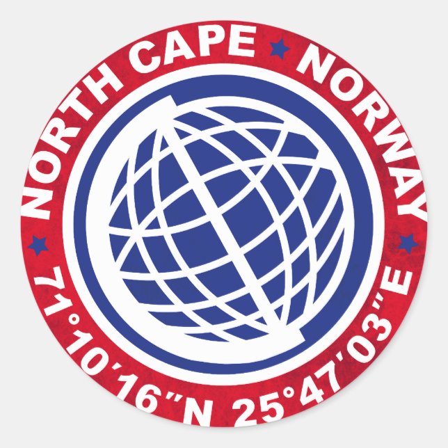 NORTH CAPE SPECIAL NORWAY CLASSIC ROUND STICKER (Front)