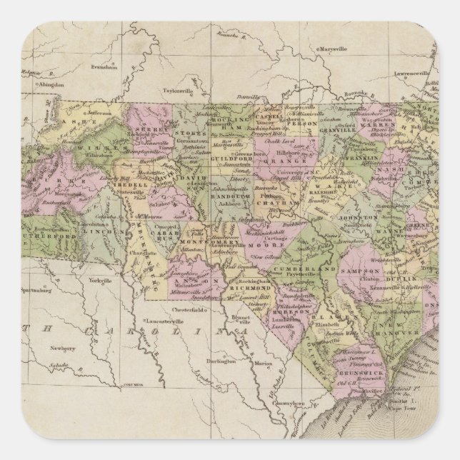 North Carolina 4 Square Sticker (Front)