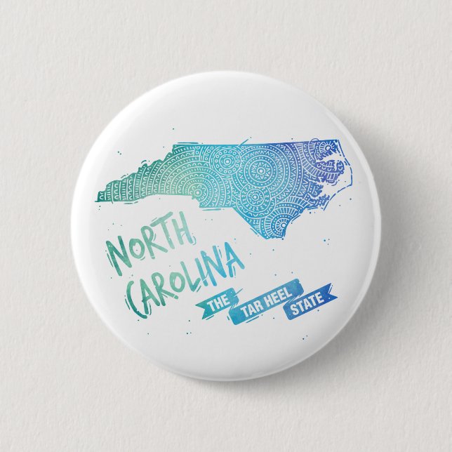 North Carolina 6 Cm Round Badge (Front)