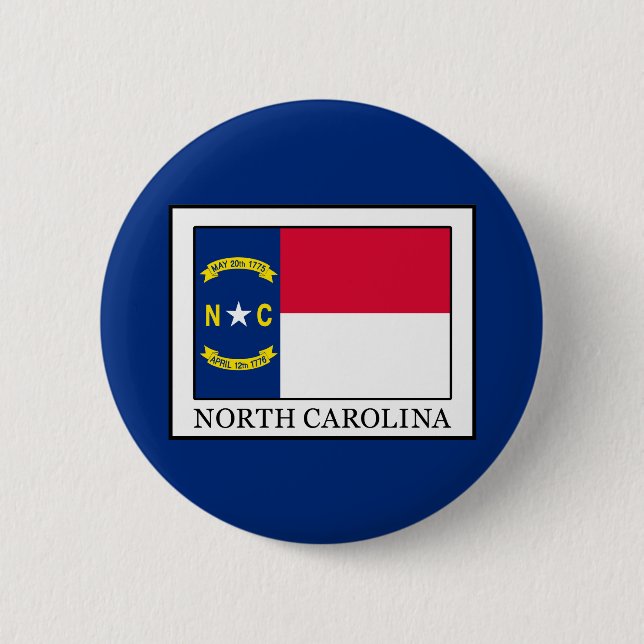 North Carolina 6 Cm Round Badge (Front)