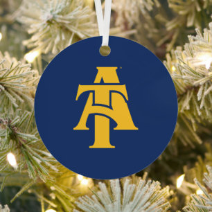 North Carolina A&T State University   A Logo Metal Tree Decoration