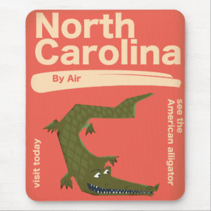 north Carolina Alligator travel poster Mouse Pad