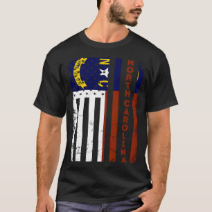 North Carolina American Flag Home State of North C T-Shirt