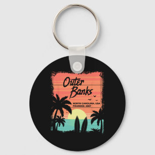 North Carolina Beach Surfing Sunrise Nc Obx Key Ring