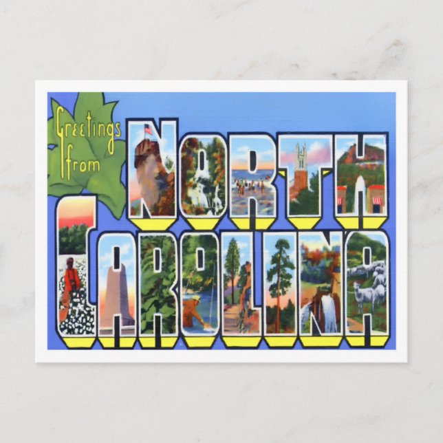 North Carolina Big Letters Postcard (Front)
