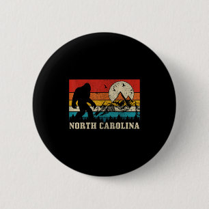 North Carolina Bigfoot Vintage Mountains Hiking Ca 6 Cm Round Badge