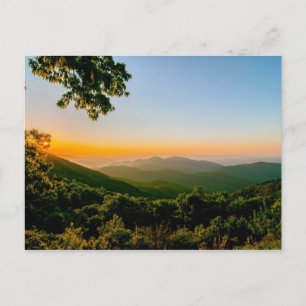 north carolina blue ridge barkway mountains postcard