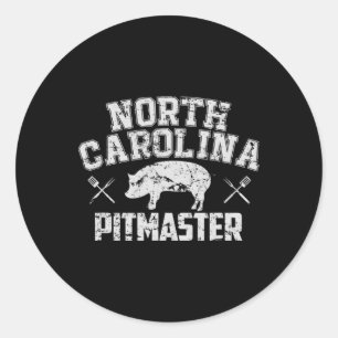 North Carolina Byrbecue Pitmaster - Pit Bbq Compet Classic Round Sticker
