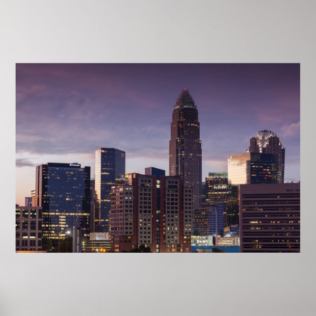 North Carolina, Charlotte, elevated view Poster (Front)