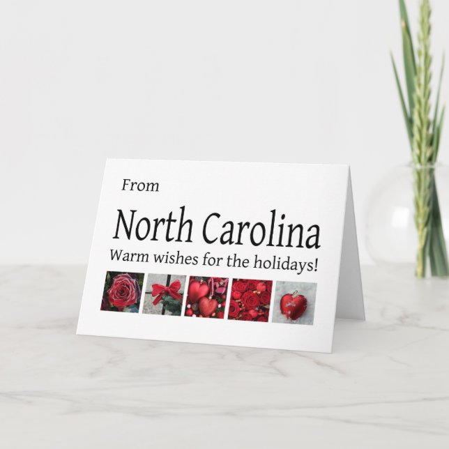 North Carolina Christmas Card with ornaments (Front)