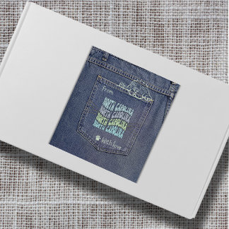 North Carolina Dog in Jean Pocket Square  Sticker