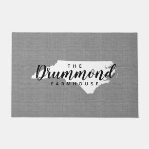 North Carolina Family Monogram State Doormat