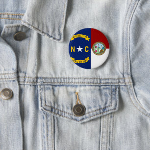 North Carolina flag 6 Cm Round Badge