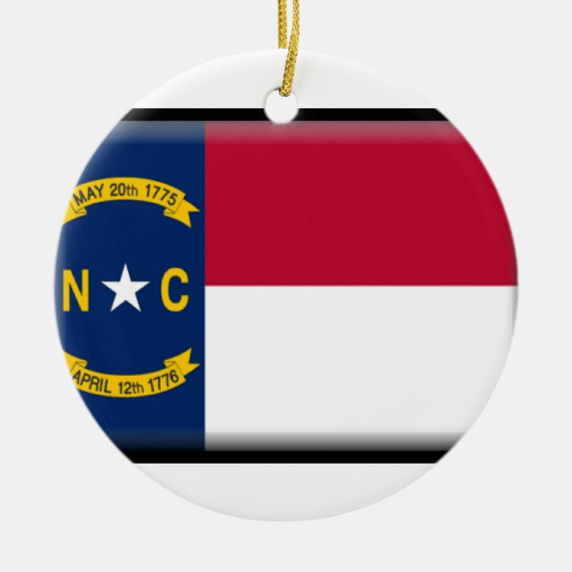 North Carolina Flag Ceramic Tree Decoration (Front)