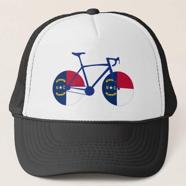 North Carolina Flag Cycling Trucker Hat (Front)