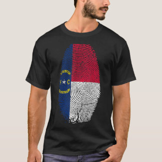 North Carolina Flag Fingerprint Dna North Carolini T-Shirt