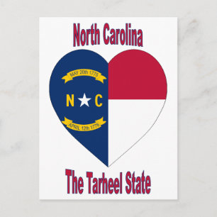 North Carolina Flag Heart Postcard