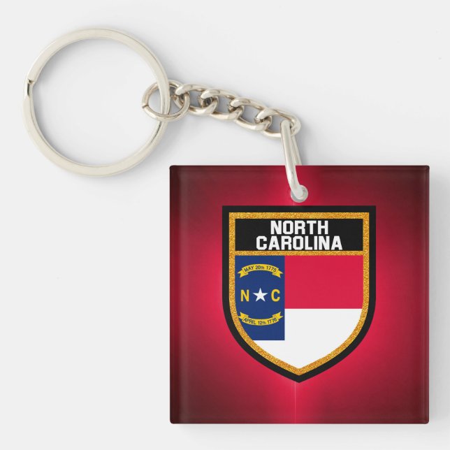 North Carolina  Flag Key Ring (Front)