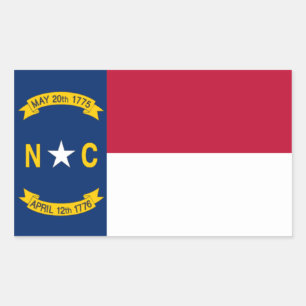 North Carolina Flag Rectangular Sticker