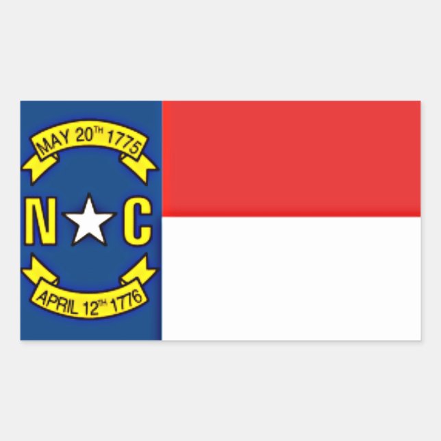 North Carolina Flag Rectangular Sticker (Front)