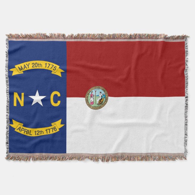 North Carolina flag Throw Blanket (Front)